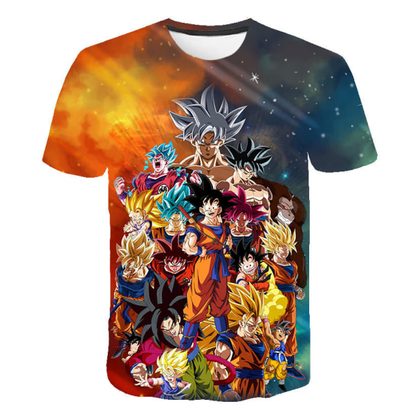 Anime Z 3D Goku Barn T-shirt Sommar Casual Print T-tröjor Skräckspelsfans Pojkar Flickor Födelsedagspresent C 160cm