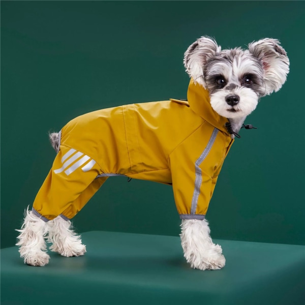 Regnjacka med luva för hundar, vattentät regnjacka för hund yellow 2XL