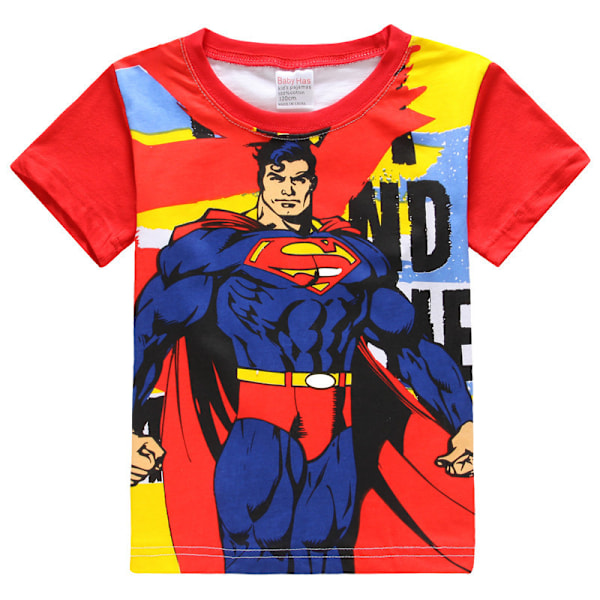 Superman Batman Flickor Pojkar Tecknad Tryckt T-shirt Sommar Kortärmad Tröja Bomull Rundhalsad Topp #1 140cm