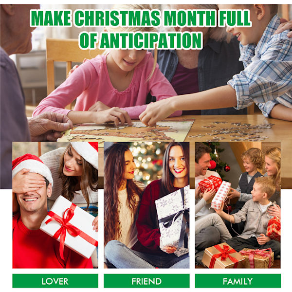 Julkalender med 24 Dagar 1000-bitars Pussel för Barn