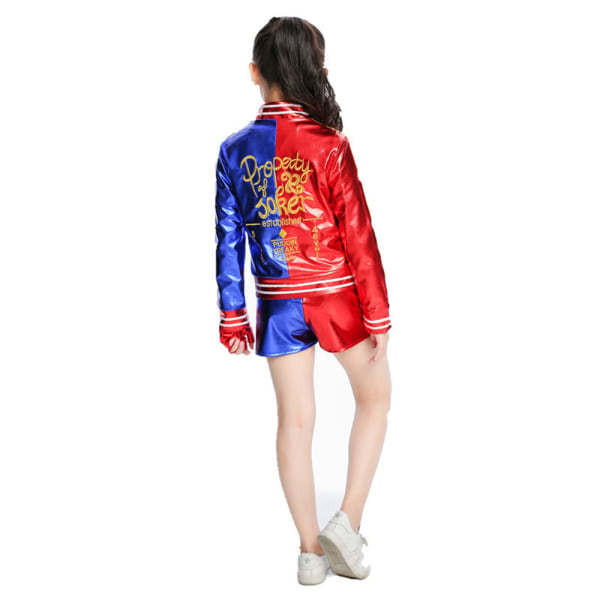 Harley Quinn Kostymset för Barn - Jacka, Shorts, T-shirt och Handskar 150cm