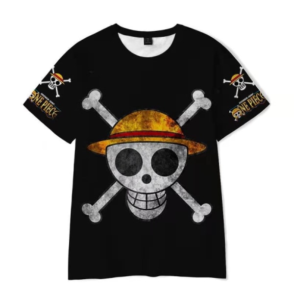 Anime ONE PIECE Luffy Kids T-shirt Sommar Casual Kortärmad print T-tröjor Fans Pojkar Flickor Jul Födelsedagspresent B 130cm