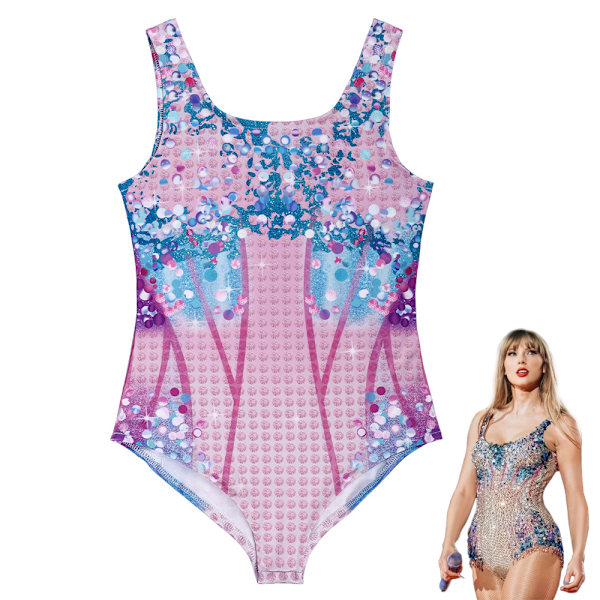 Barnflickor Taylor Swiftie Baddräkt En Delig Snabbtorkande Strandbadkläder 120cm