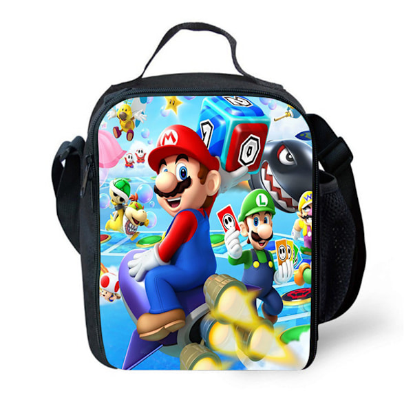 Super Mario Mjuk Isolerad Skolmatlåda Återanvändbar Lunchväska A