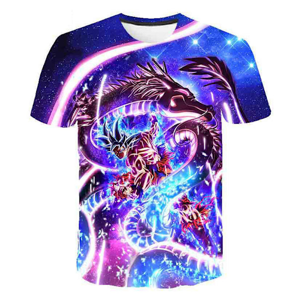 Dragon Ball Flickor Pojkar Tecknad Tryckt T-shirt Sommar Kortärmad Tröja Bomull Rundhalsad Topp #6 140cm