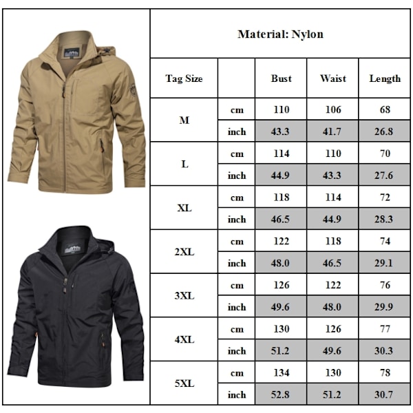 Herrar Outdoorjacka Vår Höst Ny Huvad Casual Jacka Herrar Vindtät Vindjacka Kavaj Herrar Armé Taktisk Militärjacka Navy XL