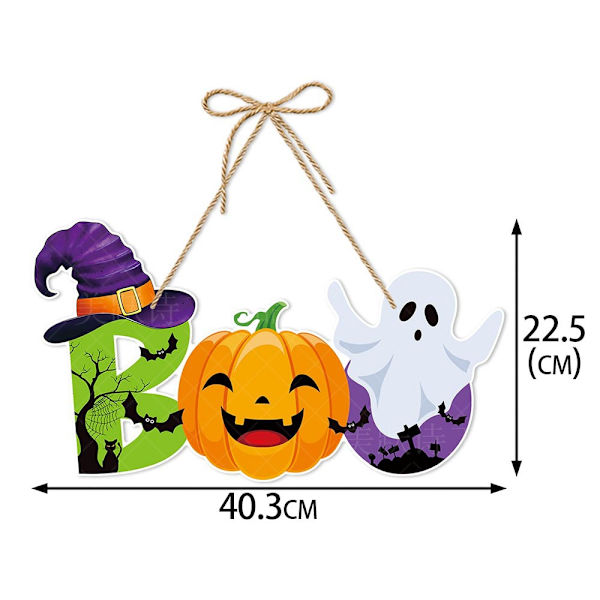 Halloween vægophængsskilt til hjemmet udendørs indendørs dekoration B