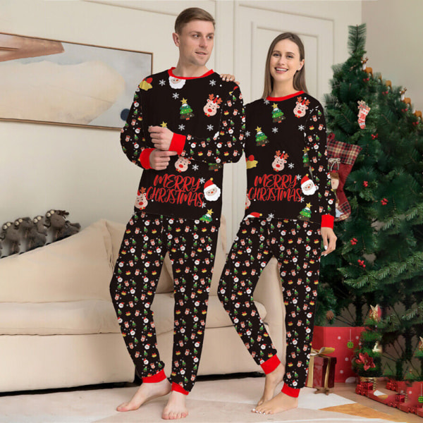 Julpyjamas Matchande familjeuppsättningar Print Loungewear Dad 2XL