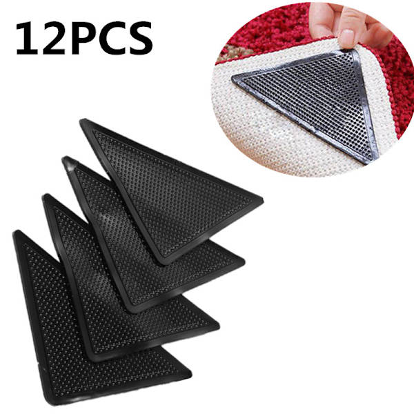 12 st Mattor för mattor, halkfria, återanvändbara, tvättbara 12PCS