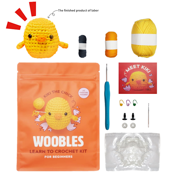 The Woobles Nybörjar Kit för Virkad Amigurumi D