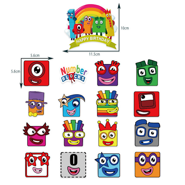 Number Blocks Ballonger Gratulerer med dagen Banner Festutstyr