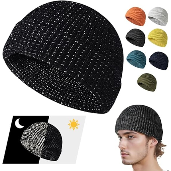 Ny Flex Beanie Hat 2.0 - Unisex, Weflexus Reflekterande Mössa, för Vinterpromenader på Kvällen Grey