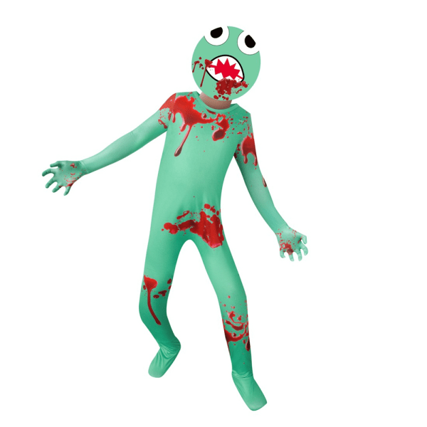 Halloween Roblox Rainbow Friends Barnkostym för Barn Grön 130