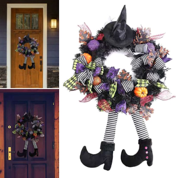 Halloweenkrans med Hattben för Framdörr Black