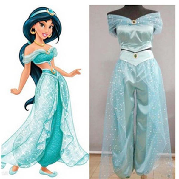 Jul Aladdin Prinsesse Jasmine Voksen Cosplay Fest Kostume Green M