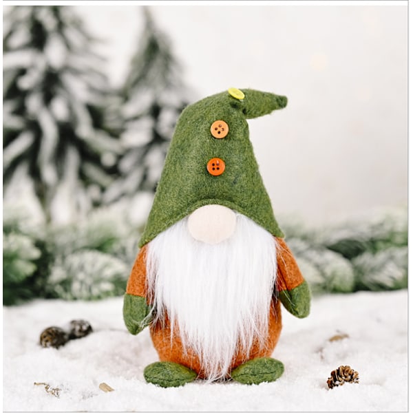 Joulu Tonttu Pehmolelu Joulupukki Tonttu Figuriini Joulukoriste green hat