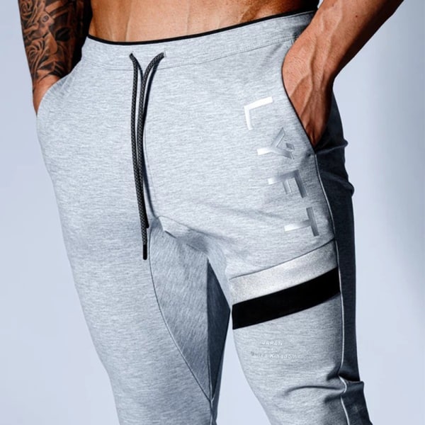 M-3XL Herr Casual Löpning Sportbyxor Med Ficka Fotbollsträning Jogging Sweatpants Basketboll Fotboll Byxor Grey 2XL