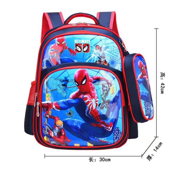 Cartoon Spider-Man Ryggsäck för Pojkar Skolväska Bokväska Reseväska Blue