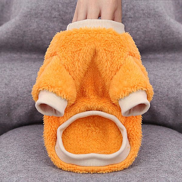 Kæledyrs fleece tøj til hvalp varm jumper sweater frakke Orange L