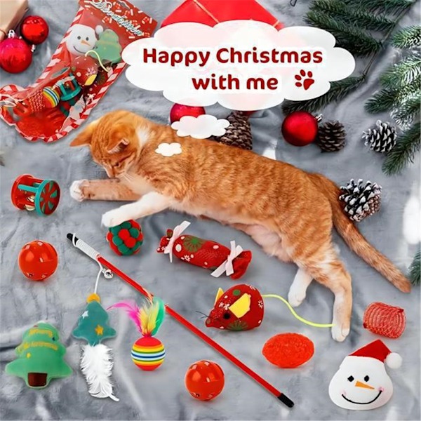 Juldekorationer 2024 Ny Katt Adventskalender 24 Dagar Nedräkning Till Jul Adventskalender Katt Leksaker Interaktiv Lek För Kattälskare Jul