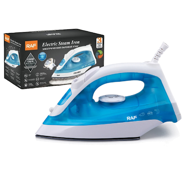Dampstrygejern, Vertikal damp, Keramisk strygesål, 1200W, Hurtig opvarmning og effektiv strygning, Seks temperaturindstillinger, Blå Blue
