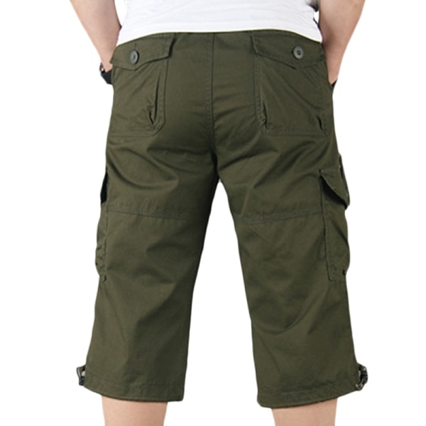 Män Sommar Multi-Fick Cargo Shorts Casual Shorts Black XL