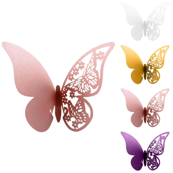 Butterfly Vinglas Kort / Bröllop Vinglas Dekoration / Crea Purple 1PCS