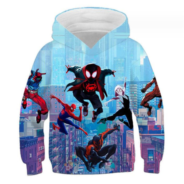 Barn Pojkar 3D Spider-Man Hoodie Tröja Långärmad Jacka A 120cm
