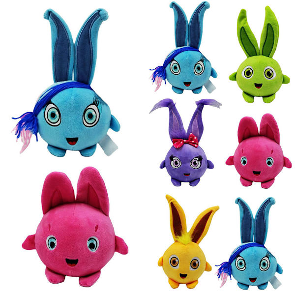 Söta Djur Sunny Bunnies Plyschleksak Barn Glad Kanin Sovande Cartoon Leksak Presenter Rose red