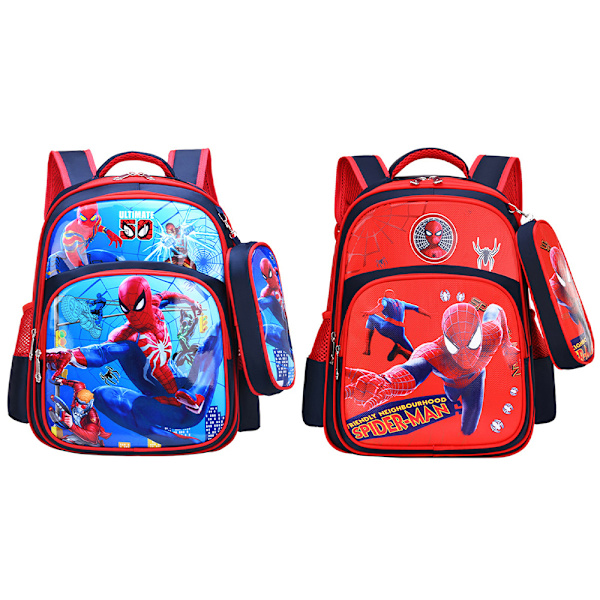Cartoon Spider-Man Ryggsäck för Pojkar Skolväska Bokväska Reseväska Red