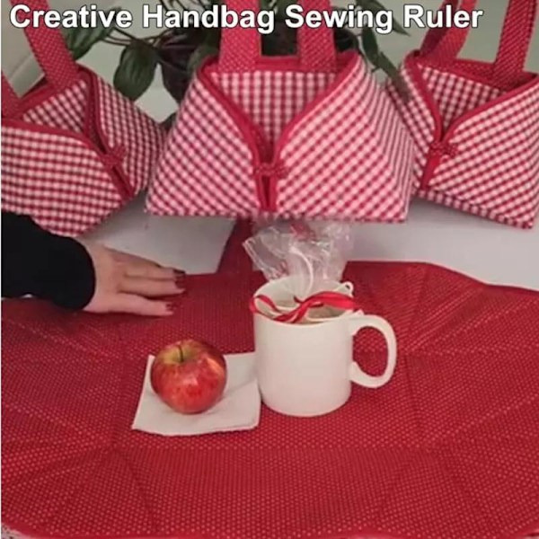 DIY Stof Foldbar Madkurv Sylineal Skabelon til DIY Håndtaske Fremstilling 10 inches