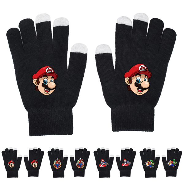 Mario Handskar Varmstickade pekskärmshandskar för barn #3
