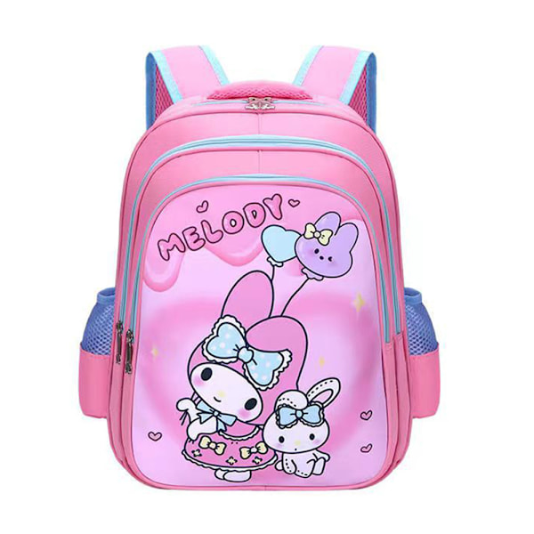Kuromi tryckt ryggsäck, skolväska för grundskolan och gymnasiet Pink 30x13x43cm