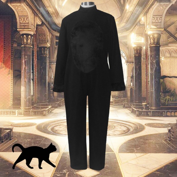 Halloween Barnkostym för Barn - Svart Katt Jumpsuit för Cosplay och Födelsedagsfest 120cm