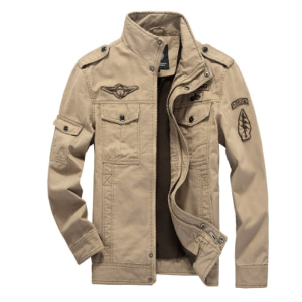 Herrar Vårför & Höstmode Pilotjacka Ungdom Utomhus Stor Storlek Jacka För Kvinnor Khaki L