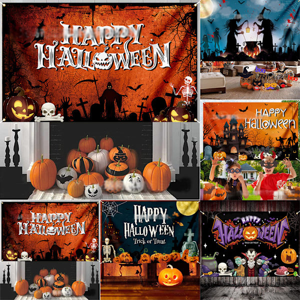 Halloween-kurpitsat taustakoristeena sohville ja pihoille C