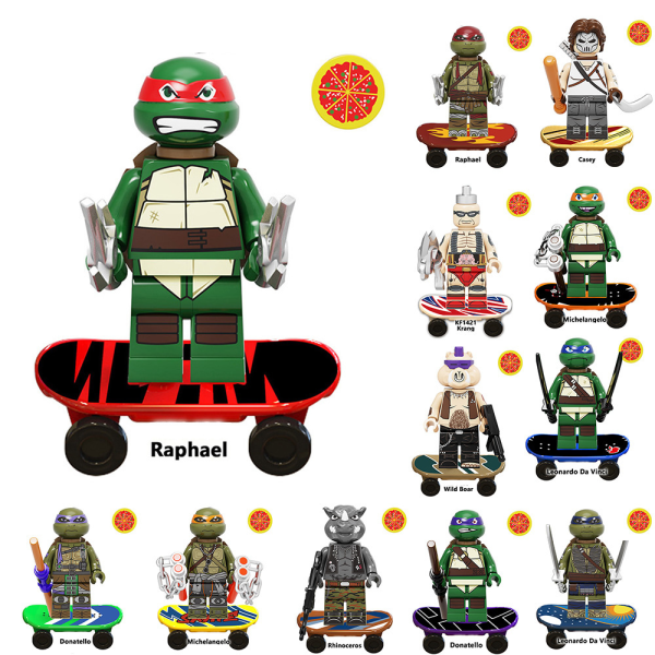8 ST Teenage Mutant Ninja Turtles Blocks Figurer Toy Xmas