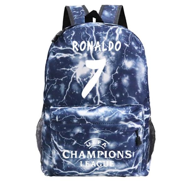 CR7 Ronaldo Print Skuldertaske Rygsæk Drenge Piger Skoletaske Bogtasker B