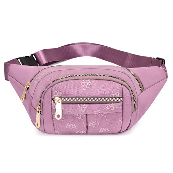 Män Kvinnor Dragkedja Tryckt Bröstväska Bum Bag Midjeväska pink