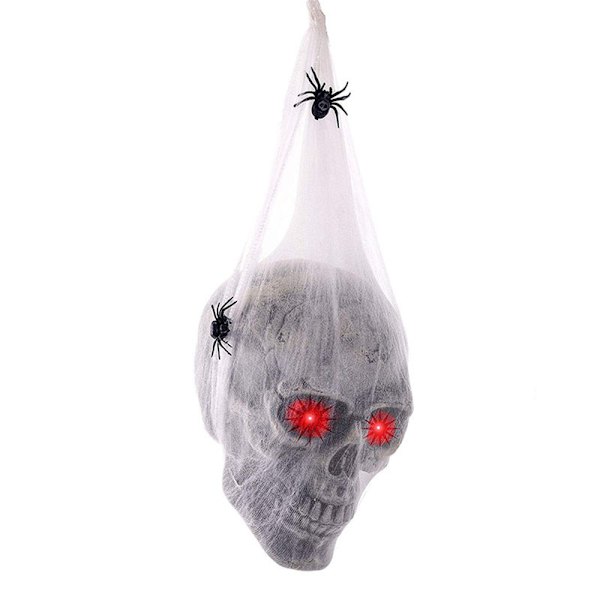 Halloween animoitu riippuva pääkallo juhlatarvikkeeksi nurmikolle