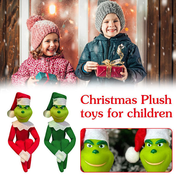 Julgrinch Elfdocka Dekorationer Red