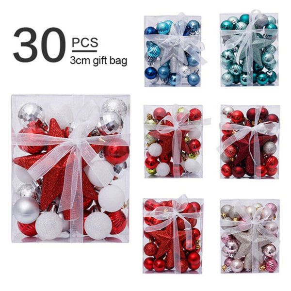 30 st julgranshängande prydnadskulor festdekoration C 30PCS