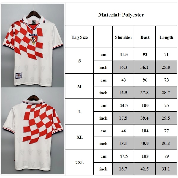 KROATIEN 1998 HEMMATRÖJA Retro Fotbollströja L