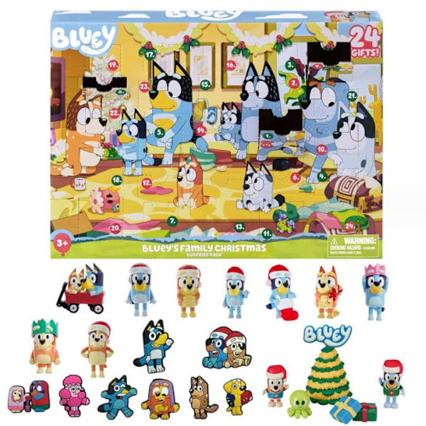 Bluey Figurer Jul Adventskalender Barn 24st tecknade leksaker A