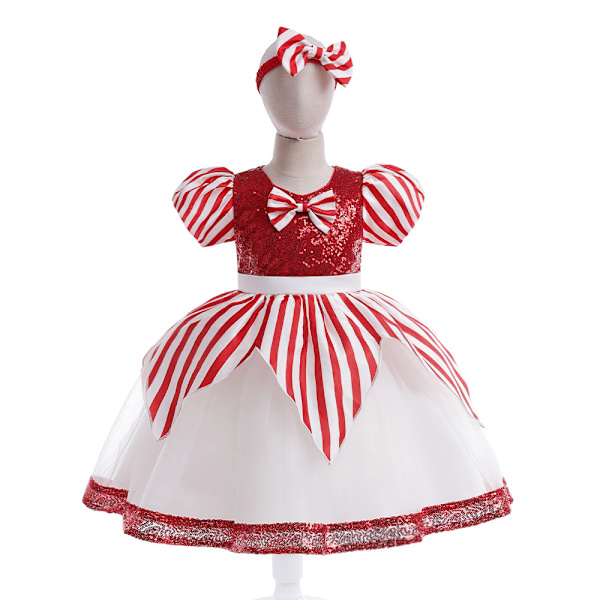Joulumekko setti päänauhalla Joulun Prinsessamekko asu 140cm