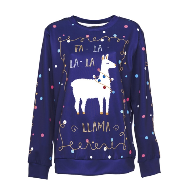 Julklappströja för kvinnor, Pullover, Casual Blus, Långärmad K 2XL