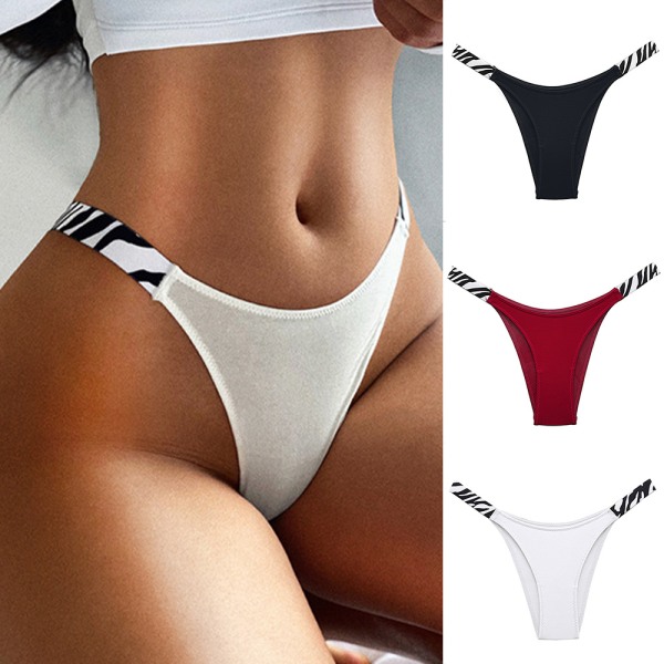 Kvinnor Sexiga underkläder High Cut Strings Brazilian V Back Underkläder White S