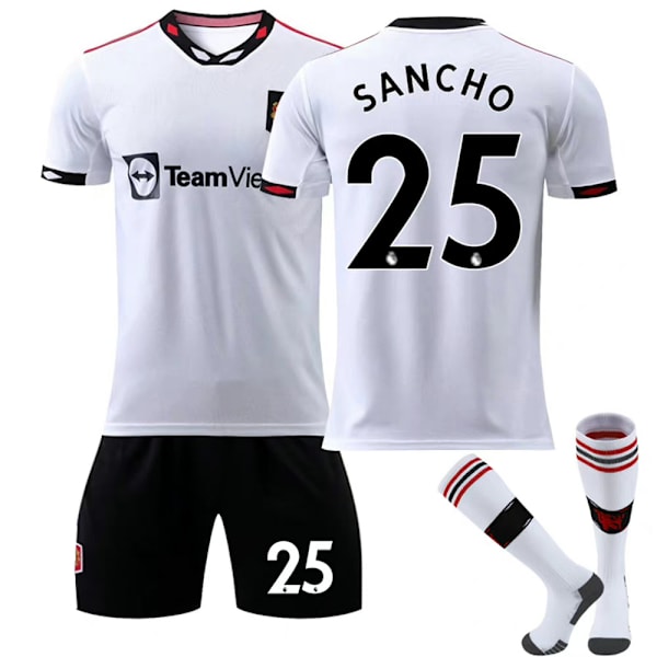 Barnfotbollströja Premier League Man L Bortalag Vit Jersey Fotbollströja #25 4-5Y