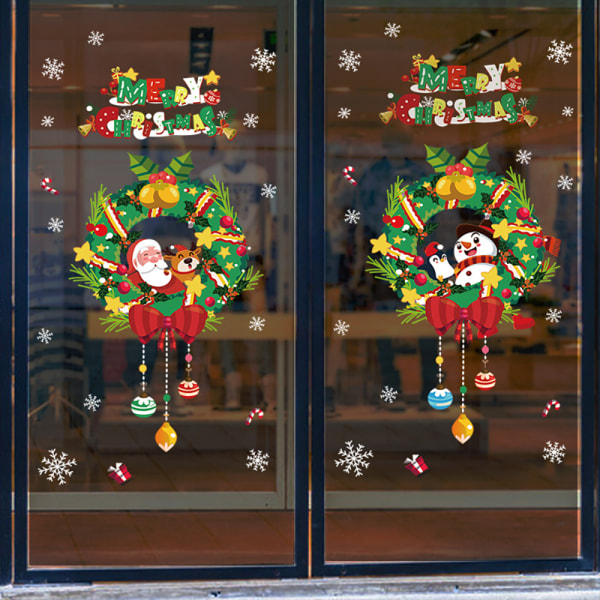 Jultomtens fönster klänger klistermärkekonstdekal Väggfestdekor D