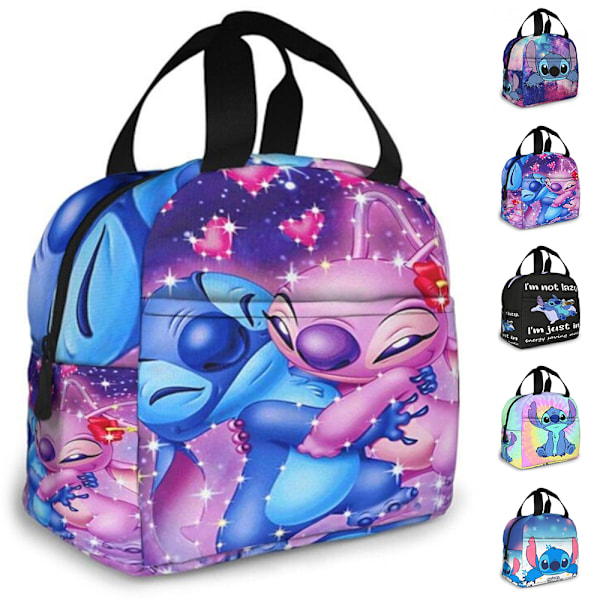 Barn Flickor Pojkar Lilo & Stitch Isolerad Lunchlåda Väska Matpaket För Skola Picknicklåda #1